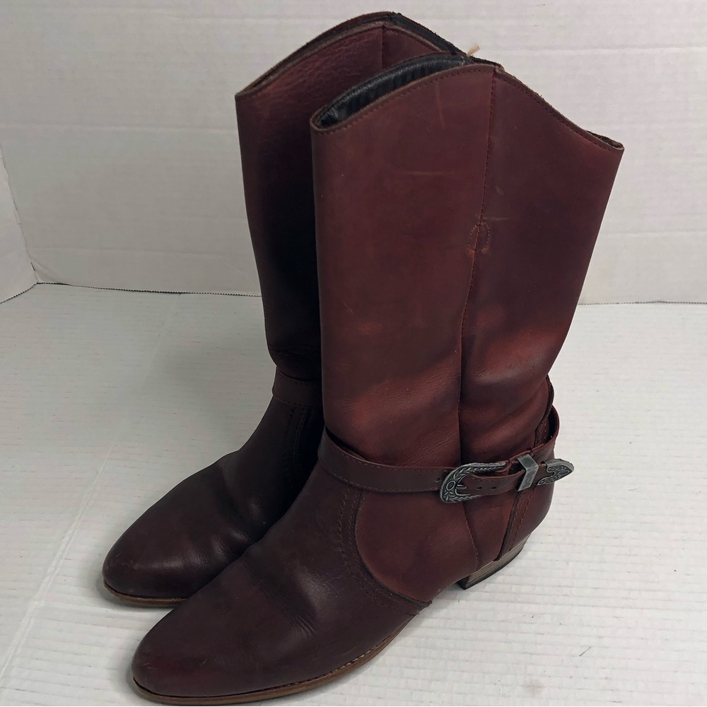 Dexter Boots Womens 6.5 Vintage Leather Cowgirl Heeled Shoes USA Made Western